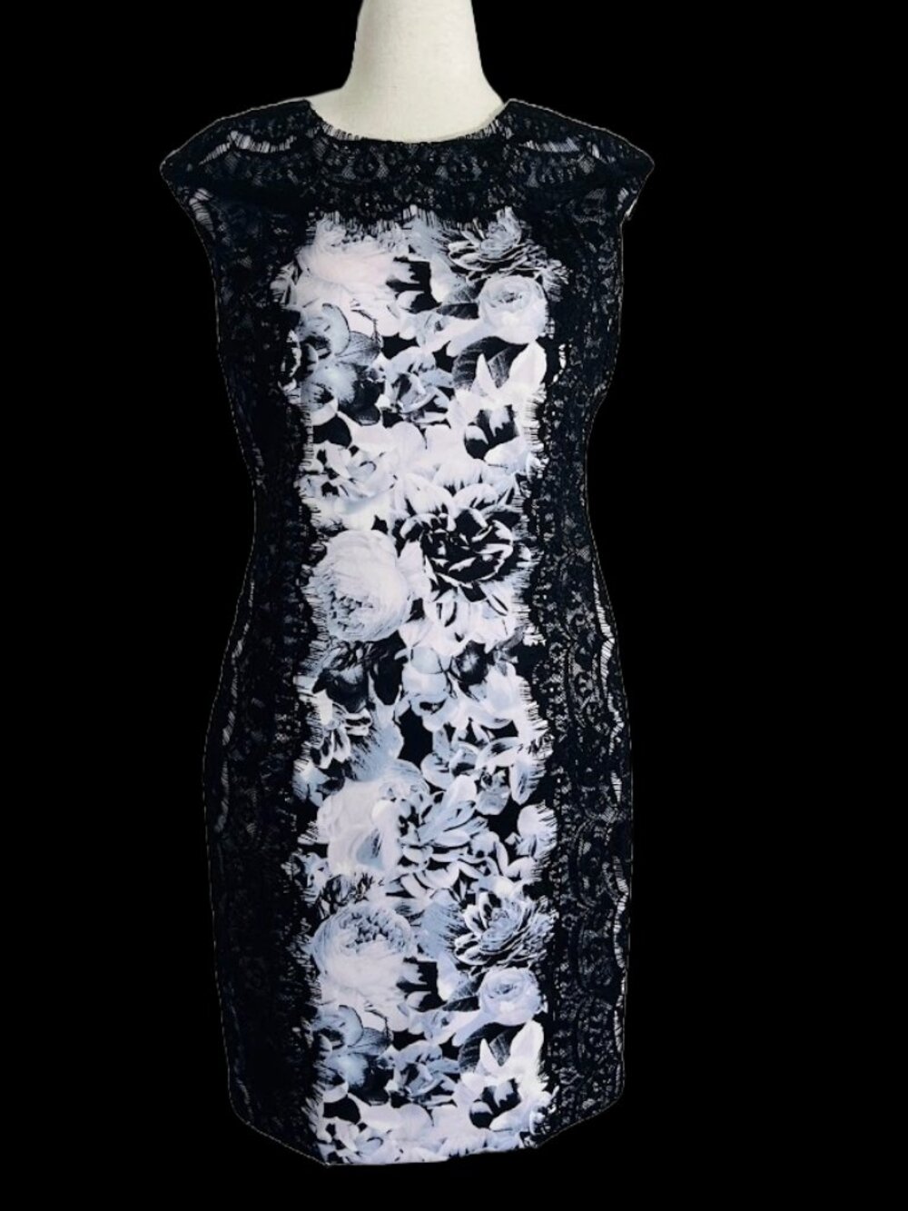 Saks Fifth Avenue cap-sleeve floral sheath dress - size 12